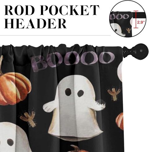 هالوين لطيف شبح المطبخ نافذة الستائر الستارة والطبقة مجموعة 36 بوصة، خمر المائية اليقطين 3 قطعة نافذة طبقات العلاج لغرفة المعيشة غرفة نوم ديكور المطبخ الستائر in Kuwait