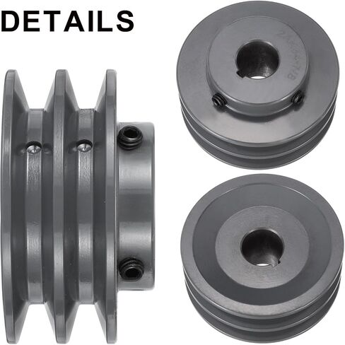 uxcell 2AK34-7/8 V-Belt Sheave 7/8"Bore 3.45"OD Double Groove Web Sheave Bored-to-Size Sheave, Cast Iron, Belt Section for 4L or A Belt in Saudi Arabia
