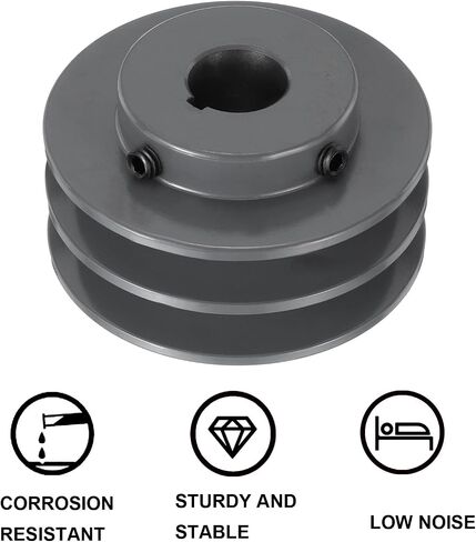 uxcell 2AK34-7/8 V-Belt Sheave 7/8"Bore 3.45"OD Double Groove Web Sheave Bored-to-Size Sheave, Cast Iron, Belt Section for 4L or A Belt in Saudi Arabia