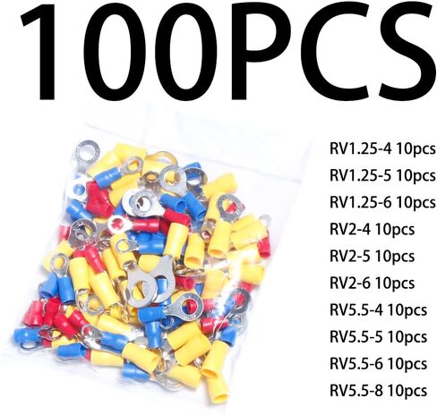 22-16/16-14/12-10 قياس مختلط قطع الاتصال السريع الكهربائية معزول M4/5/6/8 حلقة تجعيد محطات موصلات مجموعة متنوعة سلك كابل مجموعة متنوعة لصق in Kuwait
