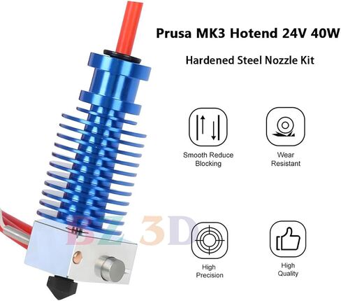 مجموعة Prusa i3 MK3 Hotend 24V 40W، ترقية V6 ثنائية المعدن لكسر الحرارة، كتلة سخان من الألومنيوم، فوهة نحاسية V6 0.4 مم لطابعة Prusa i3 MK3، MK3S، MK3S+3D لمجموعة V6 Hotend. in Saudi Arabia