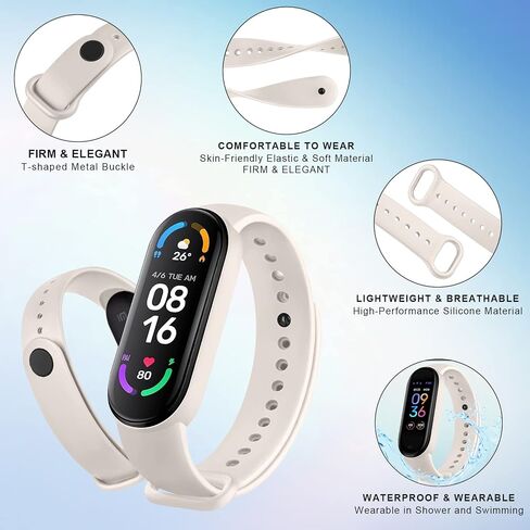 Vancle 3 PACK Bands لـ Amazfit Band 5 أساور بديلة، سوار معصم رياضي من السيليكون الناعم متوافق مع ملحقات Amazfit Band 5 Watchband in Kuwait