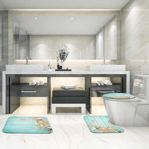 Britimes Halloween Bathroom Rug Set of 3, Funny Skeletons Body Skull 3 Pieces Bath Mats Set for Bathroom, No Silp Washable Cover Floor Rug Decorations for Kitchen Bathroom Bedroom in Kuwait