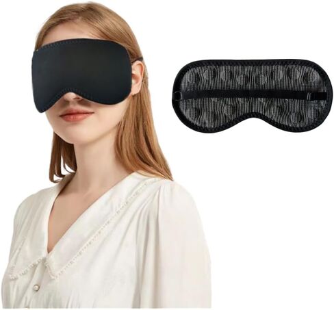 Magnetic Sleeping Mask Eye Patch Far Infrared Sleeping Mask Magnet Blindfold Eye Shade Cover Therapy Flight Nap Eye Pillow with Adjustable Strap in Kuwait