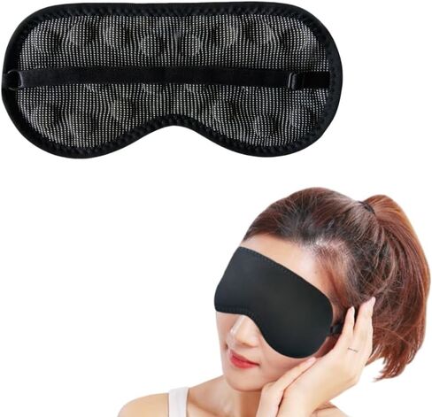 Magnetic Sleeping Mask Eye Patch Far Infrared Sleeping Mask Magnet Blindfold Eye Shade Cover Therapy Flight Nap Eye Pillow with Adjustable Strap in Kuwait