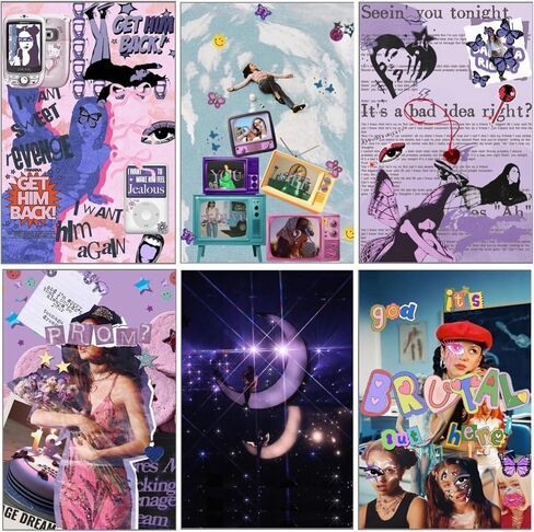 UrsaMajor Olivia Merch 2 PCS Liv Posters 12 x 18IN Merch Music Album Aesthetic Wall Collage Kit for Room Decor Include 25pcs Stickers & 12pcs 3D Butterfly Decoration Fan Gift Oliv-Rod in Saudi Arabia