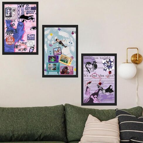 UrsaMajor Olivia Merch 2 PCS Liv Posters 12 x 18IN Merch Music Album Aesthetic Wall Collage Kit for Room Decor Include 25pcs Stickers & 12pcs 3D Butterfly Decoration Fan Gift Oliv-Rod in Saudi Arabia
