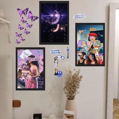 UrsaMajor Olivia Merch 2 PCS Liv Posters 12 x 18IN Merch Music Album Aesthetic Wall Collage Kit for Room Decor Include 25pcs Stickers & 12pcs 3D Butterfly Decoration Fan Gift Oliv-Rod in Saudi Arabia