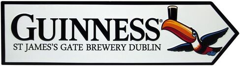 GUINNESS Metal Toucan James Gate Road Sign (White) in Saudi Arabia