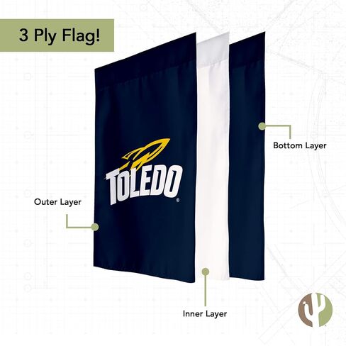 Desert Cactus University of Toledo Garden Flag UT Rockets Banner 100% Polyester (Design B) in Saudi Arabia