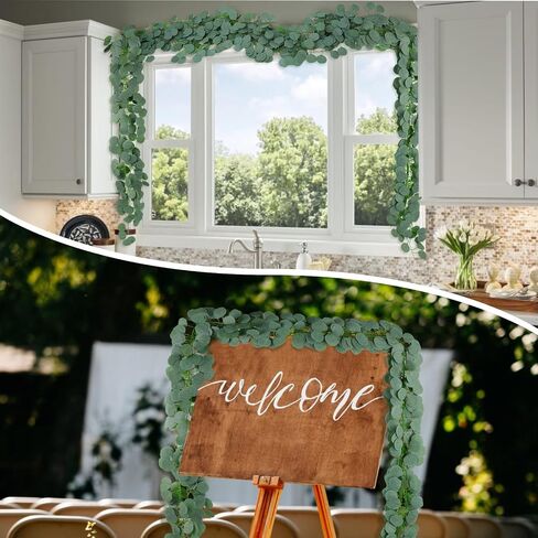 15 Pack Fall Leaf Garland,Hanging Fake Orange Vines Artificial Eucalyptus Leaves Table Wreath for Wedding Party Fireplaces Bedrooms Room Walls Farmhouses Kitchen Cabinet Decorations in Saudi Arabia