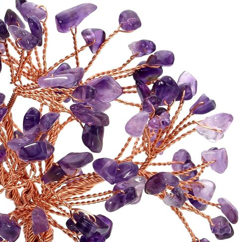 مزيج الأحجار الكريمة المال الجمشت الورد السترين العقيق الشفاف الكوارتز فنغ شوي النباتات والزهور الأشجار الاصطناعية الأبيض in Kuwait