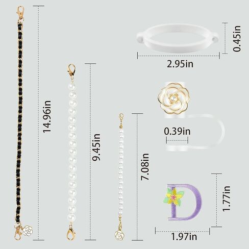 Stanley Cup Accessories Set 6PCS - Water Bottle Handle Strap,Stanley Charms, Straw Cover Topper Cap for Stanley Cup 30 & 40 oz Tumbler for Women,Stanley Embroidered Letter in Saudi Arabia