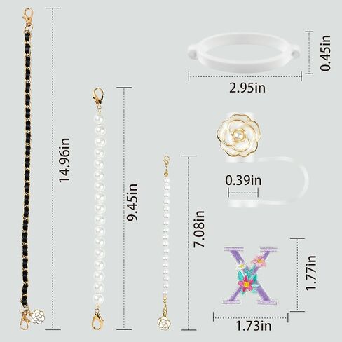 Stanley Cup Accessories Set 6PCS - Water Bottle Handle Strap,Stanley Charms, Straw Cover Topper Cap for Stanley Cup 30 & 40 oz Tumbler for Women,Stanley Embroidered Letter in Saudi Arabia