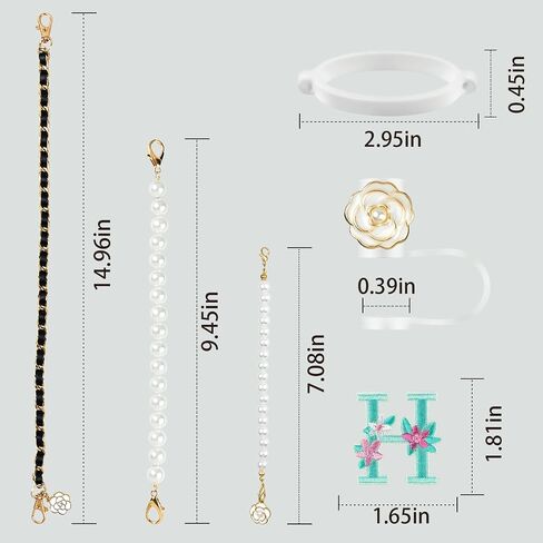 Stanley Cup Accessories Set 6PCS - Water Bottle Handle Strap,Stanley Charms, Straw Cover Topper Cap for Stanley Cup 30 & 40 oz Tumbler for Women,Stanley Embroidered Letter in Saudi Arabia