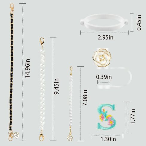 Stanley Cup Accessories Set 6PCS - Water Bottle Handle Strap,Stanley Charms, Straw Cover Topper Cap for Stanley Cup 30 & 40 oz Tumbler for Women,Stanley Embroidered Letter in Saudi Arabia
