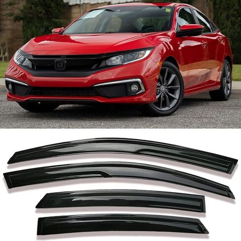 Side Car Window Visor Rain Guards Vent Deflectors for 2016-2022 Honda Civic Sedan, 4-Door Front Rear Sun Shades Window Vent Smoke 4pcs in Kuwait