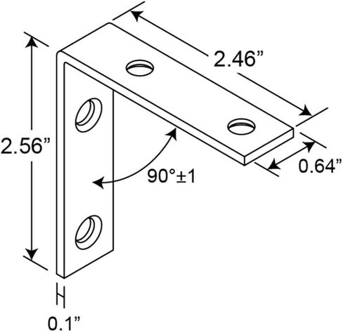 Prime-Line MP11356-4 Corner Bracket, 2-1/2 In., Steel Construction, Zinc-Plated, L-Angle (4 Pack) in Saudi Arabia