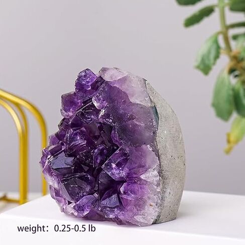 Apengshi كبير الجمشت الجيود الكوارتز 3-4 رطل الطبيعية الأرجواني العميق الكريستال الخام الصخور العنقودية لليوجا الريكي ديكور المنزل هدية للرجال النساء in Kuwait