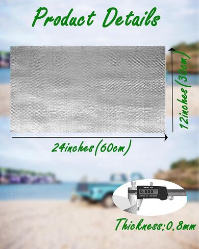 Mantel Protector Fireplace Heat Shield - 12" X 48" Aluminum Backed Aluminized Thermal Barrier Fiberglass Insulation Reflective Material High Temp Protection for Cabinet Heat Sheet Wall Behind Grill in Saudi Arabia