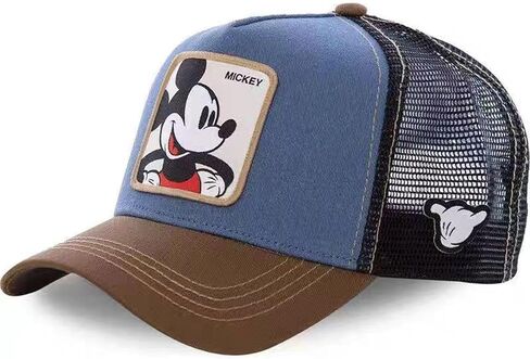 Cartoon Baseball Cap for Men Women, Adjustable Mesh Trucker Hat Anime Embroidered Design Snapback in Saudi Arabia