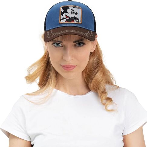 Cartoon Baseball Cap for Men Women, Adjustable Mesh Trucker Hat Anime Embroidered Design Snapback in Saudi Arabia