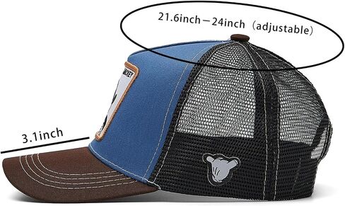 Cartoon Baseball Cap for Men Women, Adjustable Mesh Trucker Hat Anime Embroidered Design Snapback in Saudi Arabia