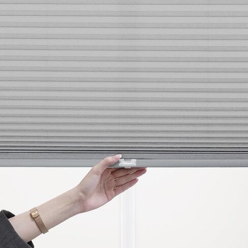 DEZ FURNISHINGS QCLG460480 Cordless Light Filtering Cellular Shade, 46"W x 48"H, Gray Cloud in Saudi Arabia