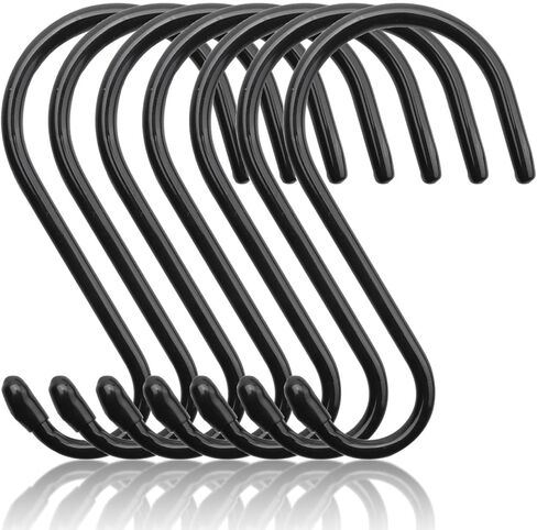 خطافات S متينة مقاس 6 بوصات، خطافات كبيرة S لتعليق النباتات، خطافات S مطلية بالفينيل، خطافات S متينة غير قابلة للانزلاق لتعليق الخزانة، مغذيات الطيور، المطبخ، حديقة وعاء الوعاء in Kuwait