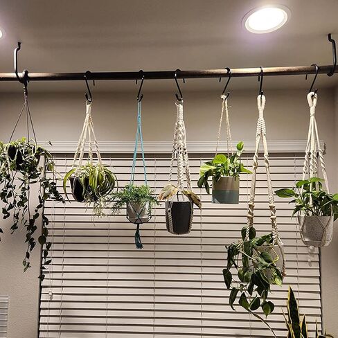 خطافات S متينة مقاس 6 بوصات، خطافات كبيرة S لتعليق النباتات، خطافات S مطلية بالفينيل، خطافات S متينة غير قابلة للانزلاق لتعليق الخزانة، مغذيات الطيور، المطبخ، حديقة وعاء الوعاء in Kuwait