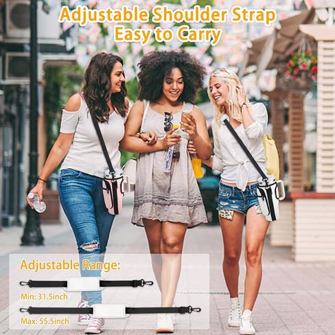Water Bottle Bag for Stanley 40 Oz Tumbler, Bottle Pouch Holder with Pocket and Adjustable Shoulder Strap for Stanley Quencher H2.0, Accessories for Stanley Cup Walking Camping in Kuwait