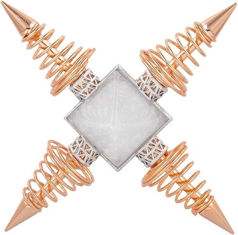 SUNYIK Pyramid Crystal Energy Generator, Healing Chakra Stone Point Conical Spring Four Directions Reiki Balancing Meditation, Rock Quartz, Rose Gold Plated in Saudi Arabia