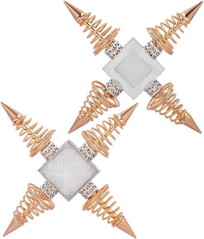 SUNYIK Pyramid Crystal Energy Generator, Healing Chakra Stone Point Conical Spring Four Directions Reiki Balancing Meditation, Rock Quartz, Rose Gold Plated in Saudi Arabia