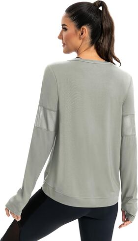 ICTIVE Long Sleeve Workout Shirts for Women Loose Fit Workout Tops Running Shirts with Thumb Hole in Saudi Arabia