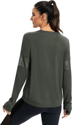 ICTIVE Long Sleeve Workout Shirts for Women Loose Fit Workout Tops Running Shirts with Thumb Hole in Saudi Arabia