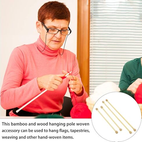 exceart نسيج البولنديين 4pcs شنقا قضيب راية شنقا القطب راية البولنديين لافتة خشبية جدار شماعات الخشب مكرميه شماعات الخشب الملابس الشماعات المنسوجة الملحقات الخيزران الدانتيل تحديد المواقع قضيب in Saudi Arabia