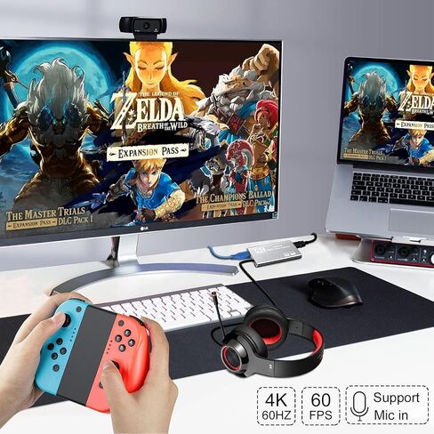 بطاقة التقاط فيديو HDMI 4K، مسجل فيديو USB3.0 1080P 60FPS، بطاقة التقاط نينتندو سويتش لبث الألعاب والبث، تعمل مع Xbox Series X/S، Xbox One X/S، PS4، PS5، OBS، الكاميرا، الكمبيوتر الشخصي in Saudi Arabia