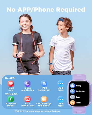 BIGGERFIVE Smart Watch for Kids, 1.8" Fitness Tracker Watch with Pedometer in Saudi Arabia