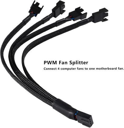 Diann 10 قطع PWM Fan Splitter Cable 4-Pin الأكمام مضفر محول الكمبيوتر PC مروحة الطاقة تمديد كابل محول للكمبيوتر ATX Case 4-Pin / 3-Pin كابل مروحة التبريد in Saudi Arabia
