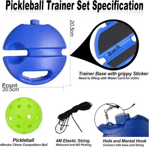 Match Buddy Pickleball Trainer With Competition Pickleball Practice With String Portable Pickleball Training Coach For Beginner Youth (Green Ball) in Saudi Arabia