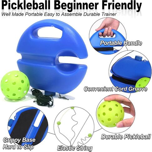 Match Buddy Pickleball Trainer With Competition Pickleball Practice With String Portable Pickleball Training Coach For Beginner Youth (Green Ball) in Saudi Arabia