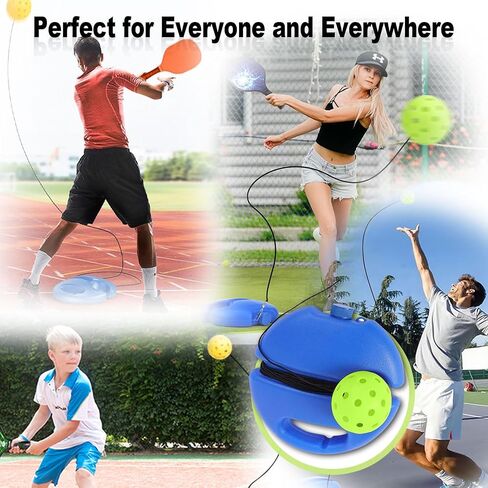 Match Buddy Pickleball Trainer With Competition Pickleball Practice With String Portable Pickleball Training Coach For Beginner Youth (Green Ball) in Saudi Arabia