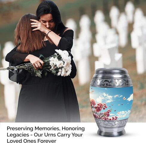 Cherry Blossoms and Butterflies Urn for Ashes for Women - 4 Keepsake Urns - Urns for Human Ashes - Mini Urns for Human Ashes Keepsake - Keepsake Urns for Human Ashes Set of 4 Size 3inch,4pcs in Saudi Arabia