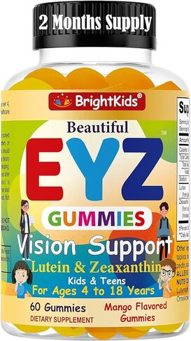 Eye Health Gummies for Kids & Teen - Delicious Vegan Vision Support with Lutein, Zeaxanthin - 60 Gummies in Saudi Arabia