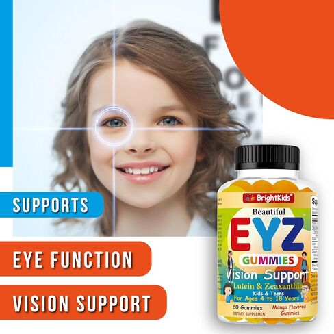 Eye Health Gummies for Kids & Teen - Delicious Vegan Vision Support with Lutein, Zeaxanthin - 60 Gummies in Saudi Arabia
