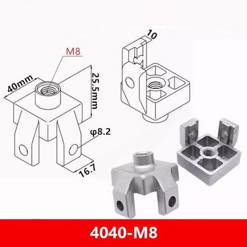 (6 قطع) 4040 M12 دعامة قاعدة تثبيت أرضية لموصل نهاية القدم لفتحة T من الألومنيوم، فضي، jijiaolianjiejian06 in Saudi Arabia
