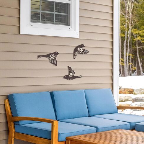Putuo Decor 3pcs Hummingbird Wall Decor, Wood Flying Bird Wall Art, Black Bird Decor For Home, Bird Decorations For The Home, Gothic Bedroom Decor For Farmhouse Animal Wall Stickers For Bird Lover in Saudi Arabia