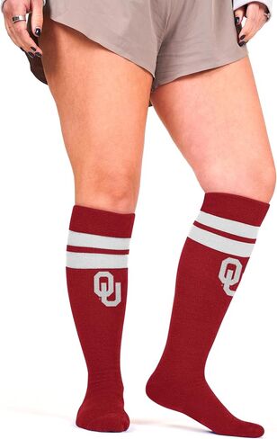 For Bare Feet NCAA OKLAHOMA SOONERS Cozy Feather Compression Varsity Stripe Team Color Small/Medium in Saudi Arabia