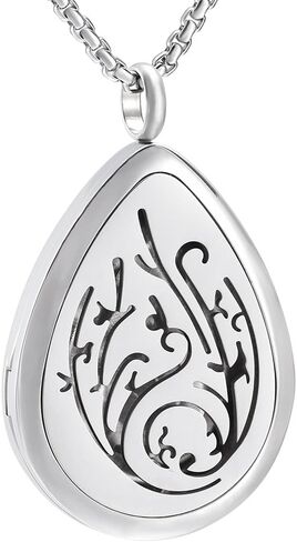 Tree of Life - Stainless Steel Teardrop Aromatherapy Essential Oil Diffuser Necklace Locket Necklace Pendant (Gold) in Saudi Arabia