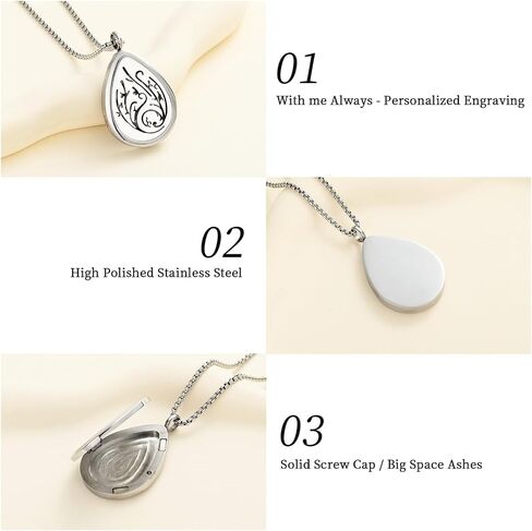 Tree of Life - Stainless Steel Teardrop Aromatherapy Essential Oil Diffuser Necklace Locket Necklace Pendant (Gold) in Saudi Arabia